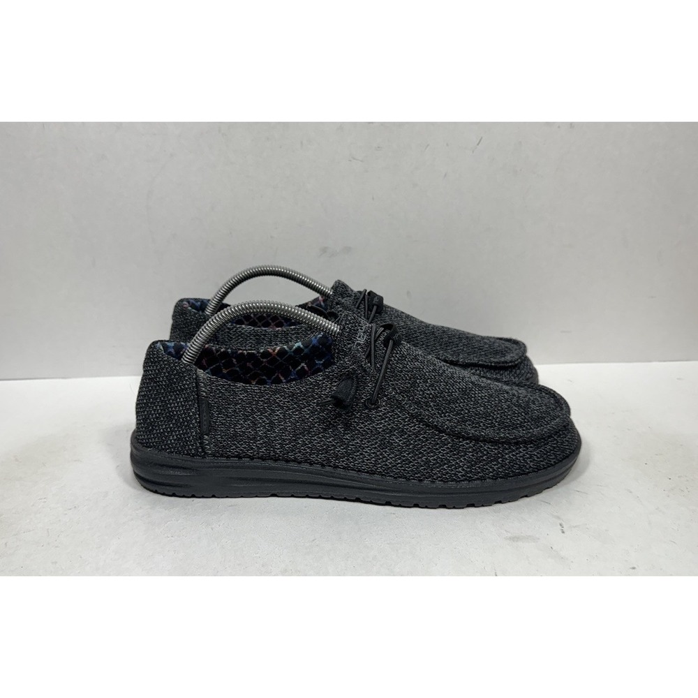 Hey Dude Wendy Sox Micro Total Black Slip On Loafers Women Size 12 Casual Flats
